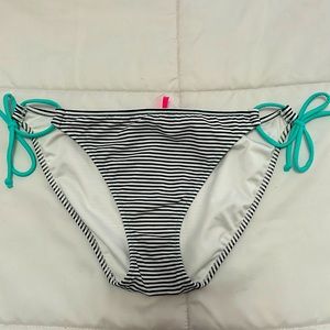PINK Victoria's Secret Black and White Striped Bikini Bottom